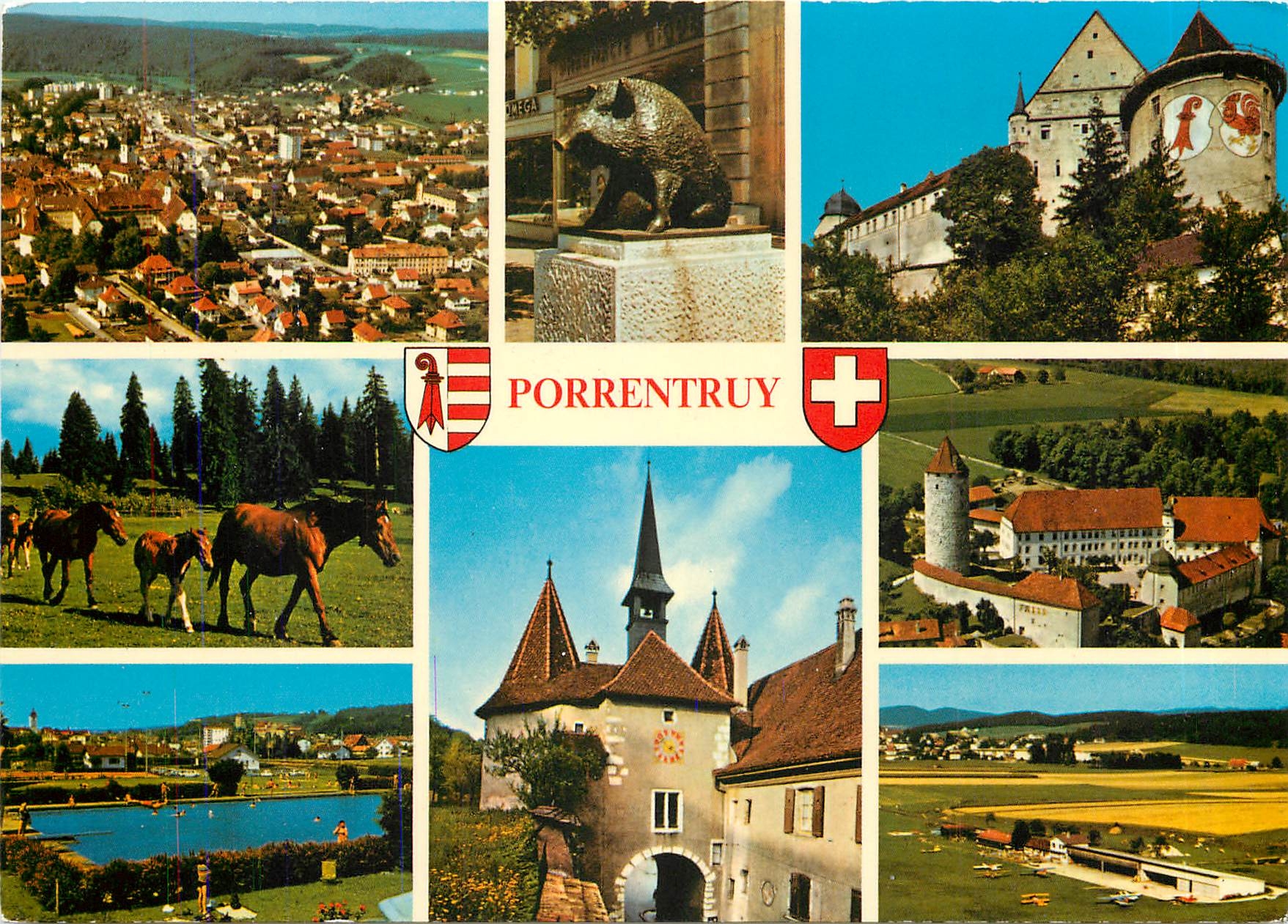 CPM Porrentruy Vue generale Le Sanglier Le Chateau 