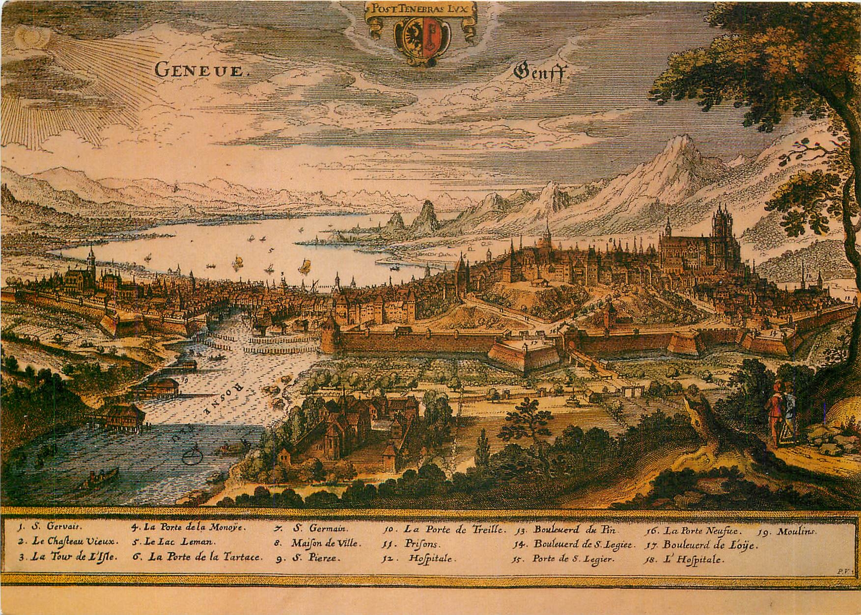 CPM Geneve d'apres une gravure ancienne 