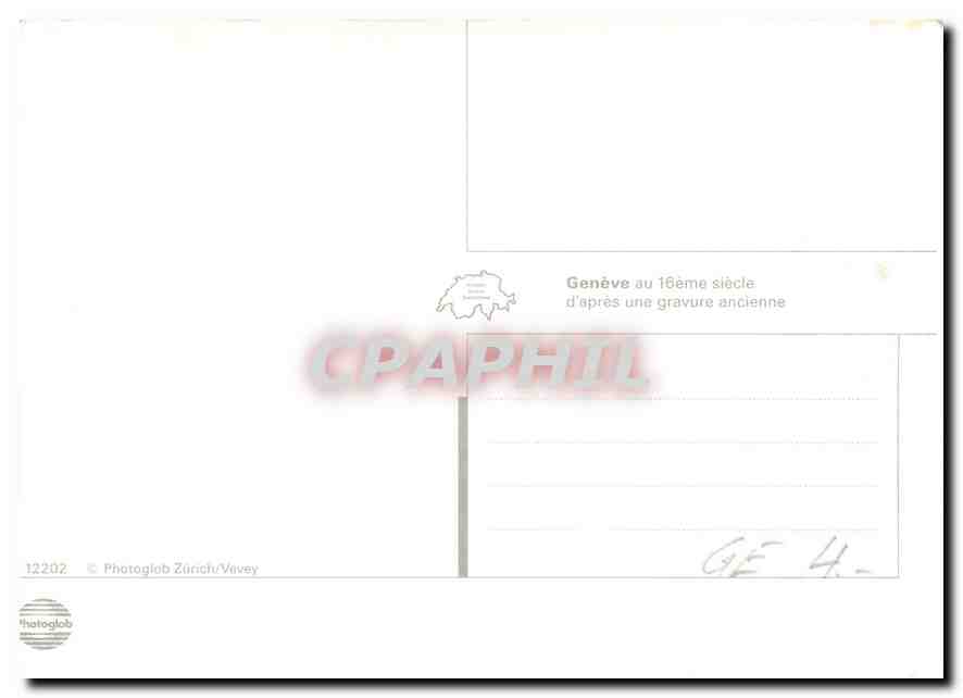 CPM Geneve d'apres une gravure ancienne  — Verso
