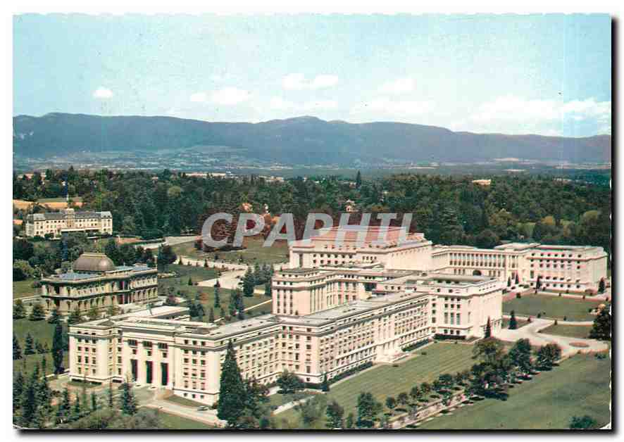 CPM Geneve Palais des Nations Vue aerienne 