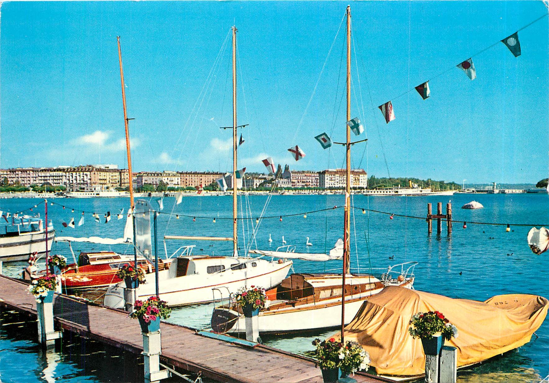 CPM Geneve Vue sur le quai du Mont Blanc 