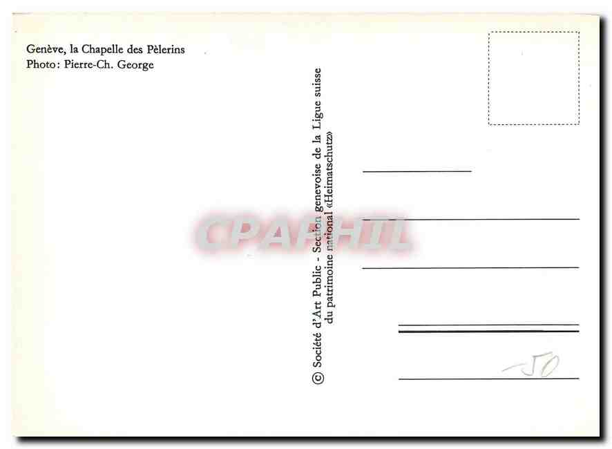 CPM Geneve la Chapelle des Pelerins  — Verso