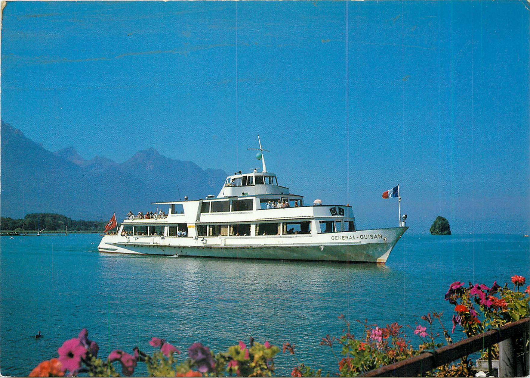 CPM Villeneuve VD Suisse Le bateau General Guisan 