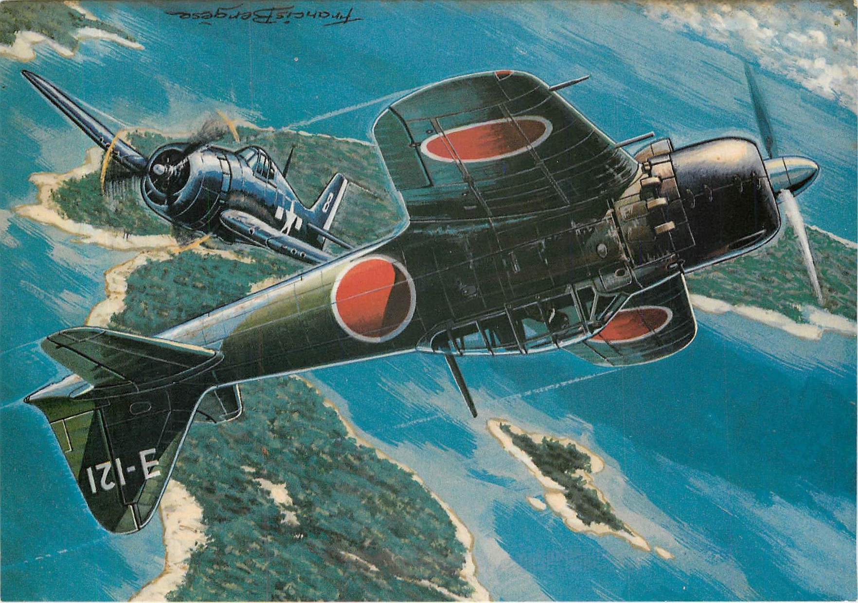 CPM Les chasseurs de la Seconde Guerre mondiale Mitsubishi zero Japon 