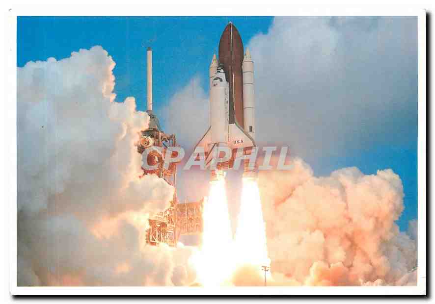 CPM Kennedy Space Center Florida The space shuttle Columbia thunders aloft on twin clouds of fire be