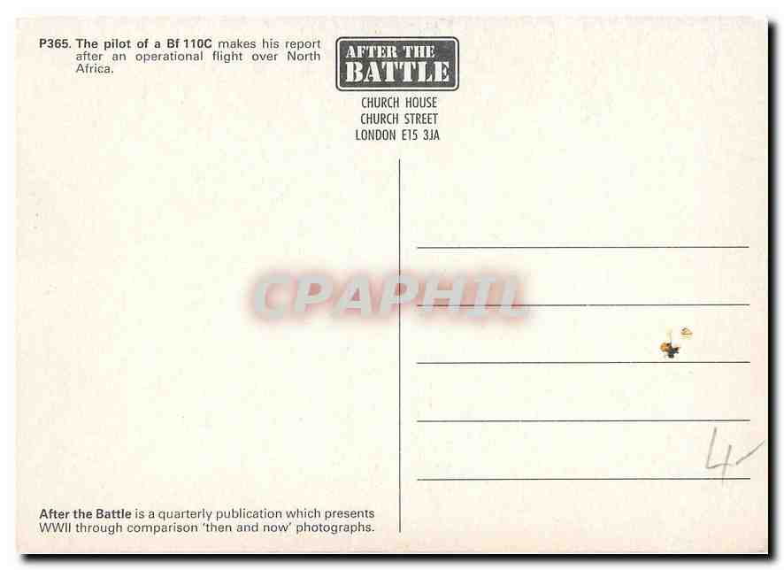 CPM The pilot of Bf 110C makes his report after an operational flight over North Africa  — Rückseite