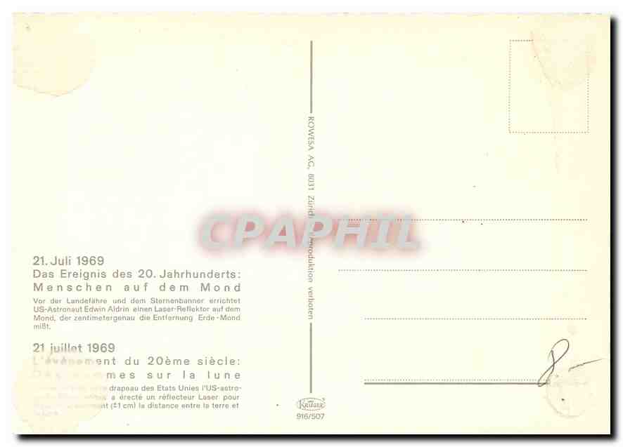 CPM Juli 1969 Das Ereignis des 20 Jahrhunderts Menschen auf dem Mond  — Rückseite