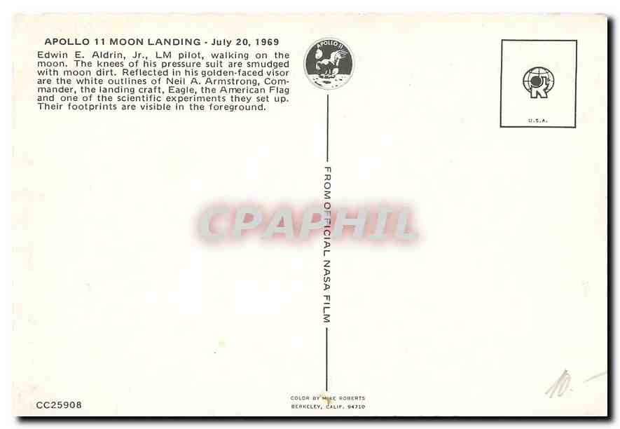 CPM Man's First Walk on the Moon Apollo 11 Moon Landing July 20 1969  — Rückseite