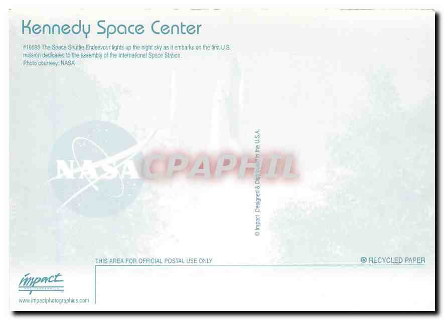 CPM Kennedy Space Center The Space Shuttle Endeavor flights up the night sky as it embarks on the fi — Rückseite