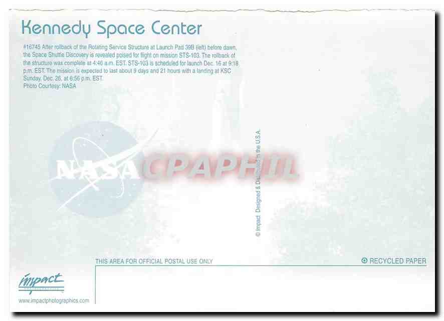 CPM Kennedy Space Center After rollback of the Rotating Service Structure at Launch Pad 39B  — Rückseite