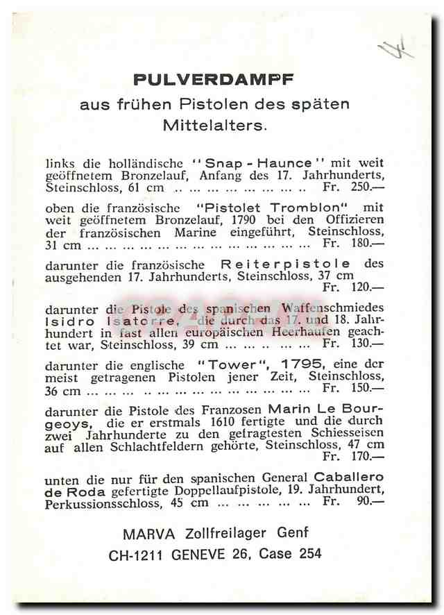 CPM Pulverdampf aus fruhen Pistolen des spaten Mittelalters  — Verso