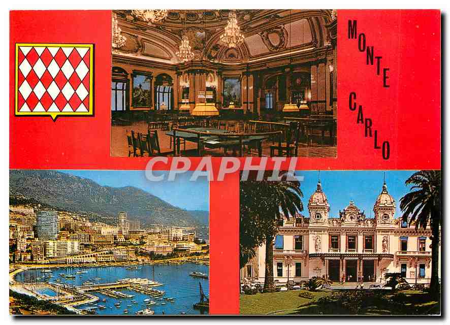 Monte Carlo — vue panoramique et intérieure — Éditions d'Art Montulet, Nice