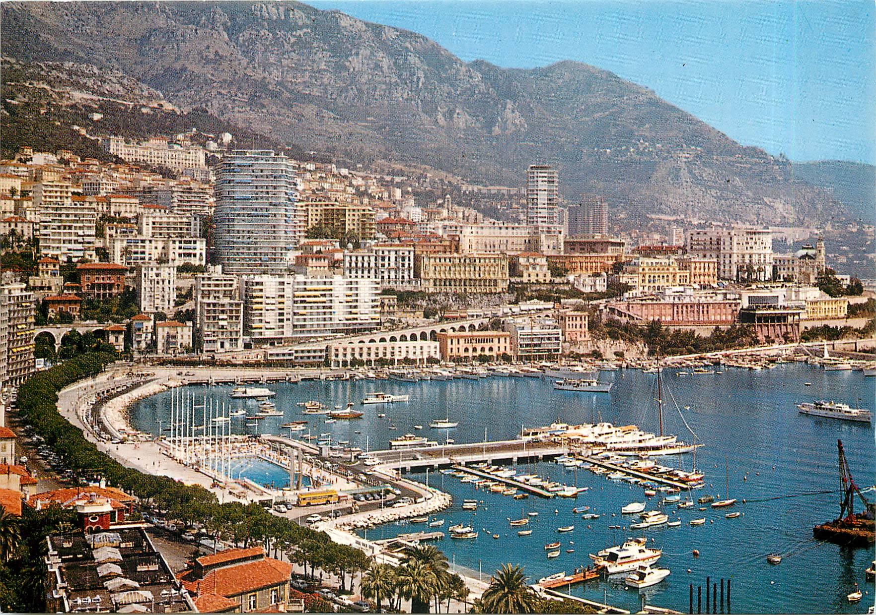 CPM Monte Carlo Vue generale prise de la rampe d'Acces a Monaco 