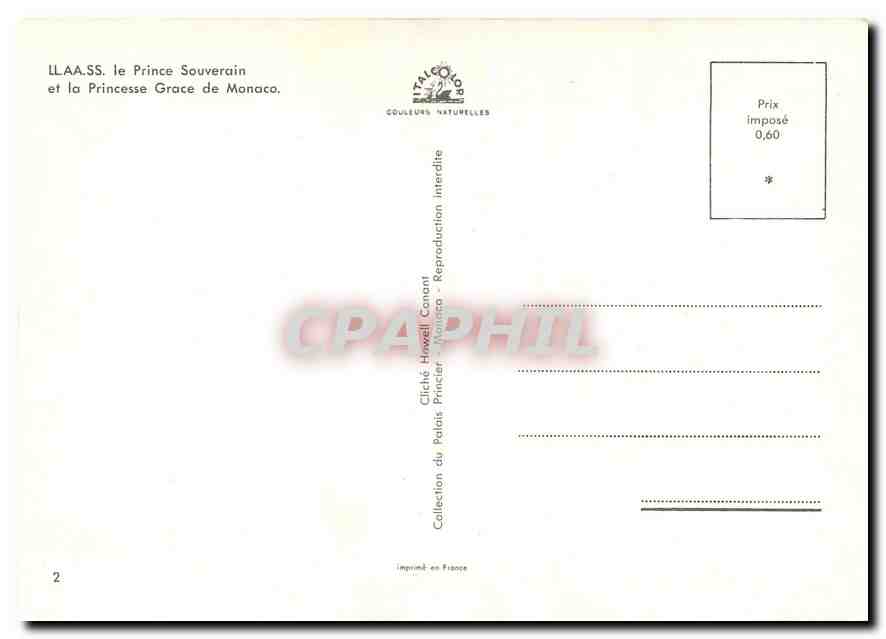 CPM LLAA SS le Prince Souverain et la Princesse Grace de Monaco  — Rückseite