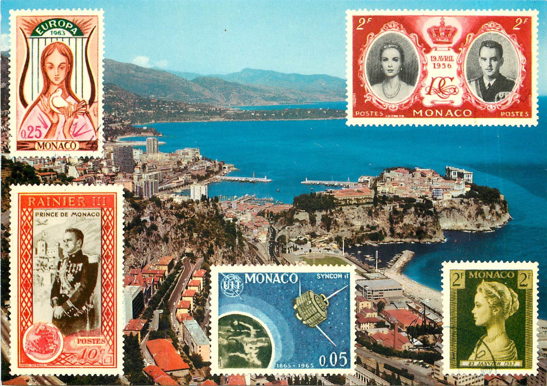 CPM La Principaute de Monaco Vue generale de Monaco et Monte Carlo au fond le Cap Martin et l'Italie