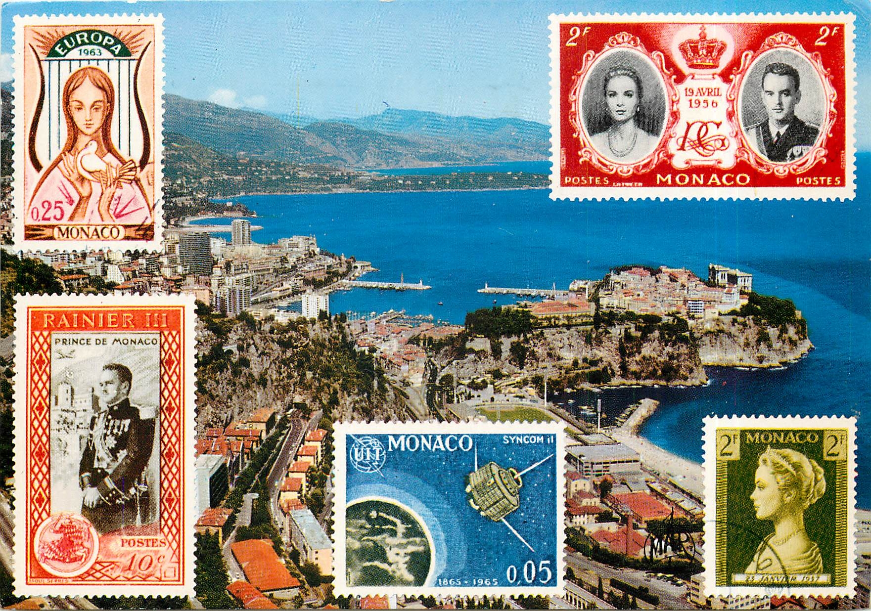 Vue générale de Monaco et Monte-Carlo — fond Cap Martin et l'Italie — Les Éditions «MAR»