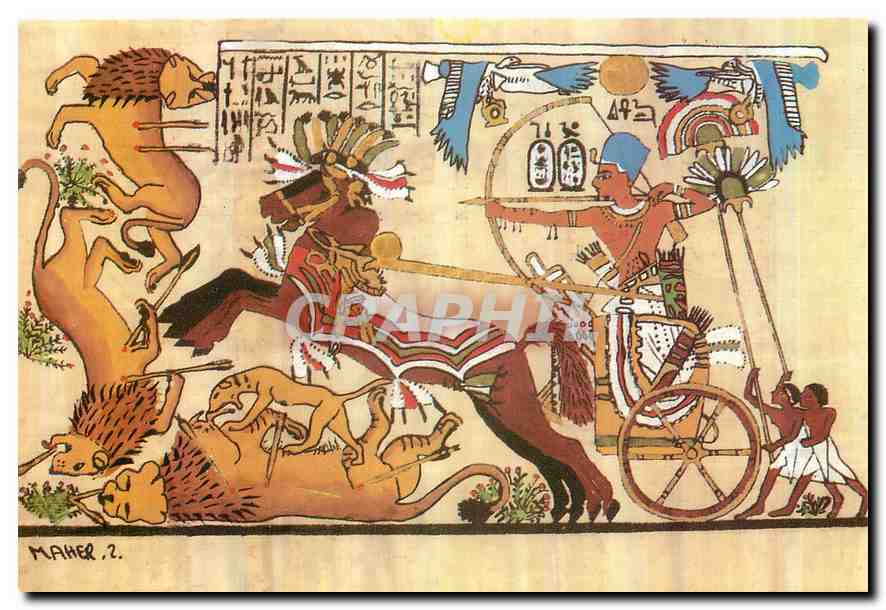 CPM Tutankhamun hunting the lion 18th dyn 