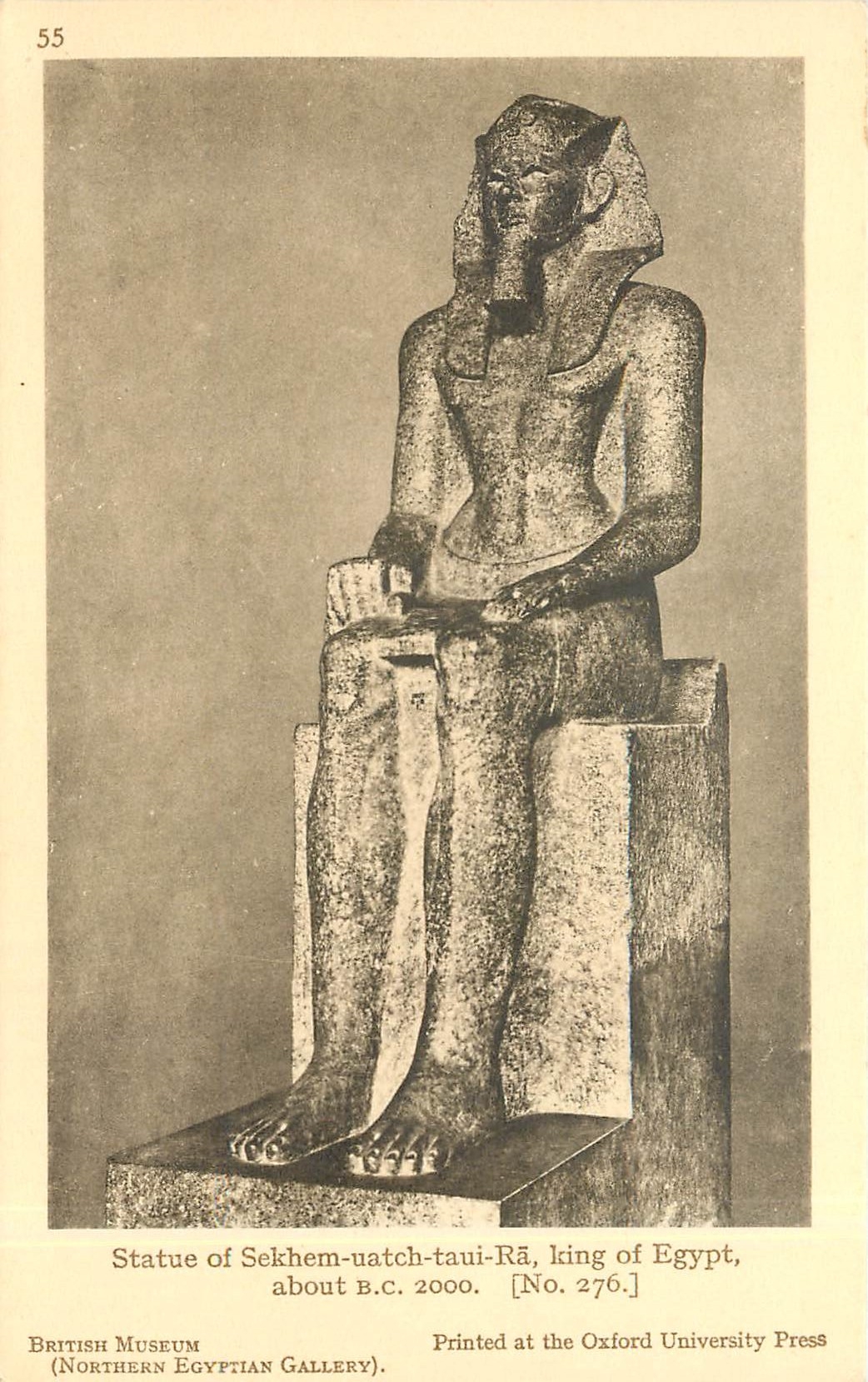 CPM Statue of Sekhem uatch taui Ra King of Egypt 