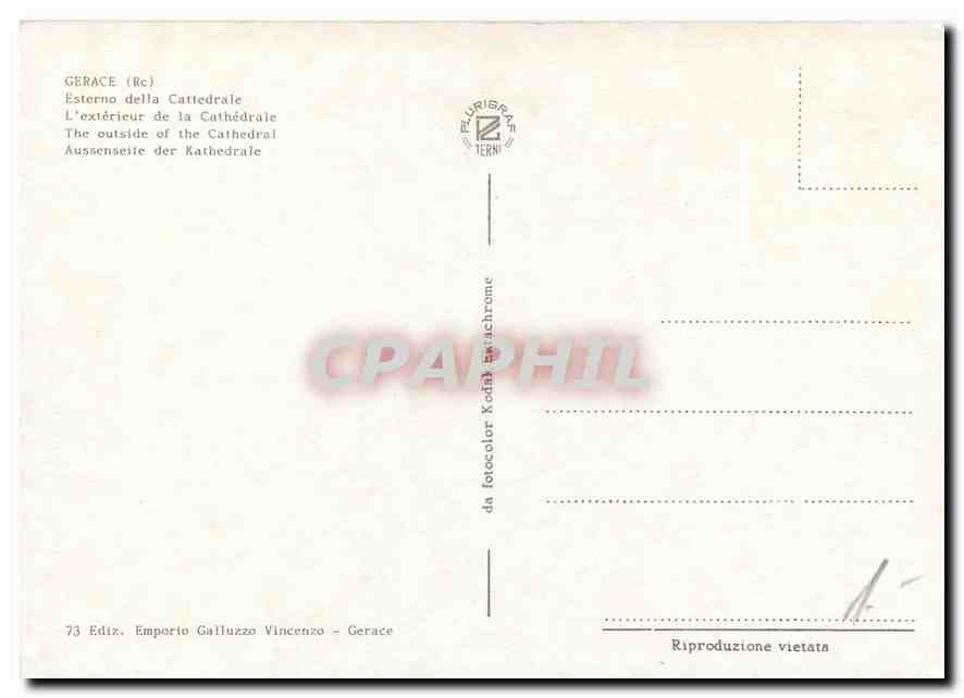 CPM Gerace L'exterieur de la cathedrale  — Rückseite