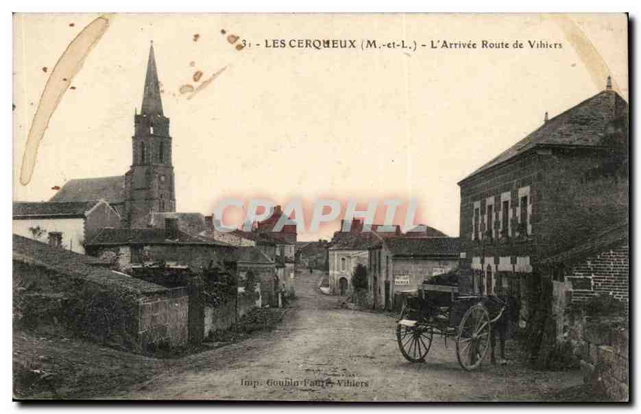 Les CErqueux CPA L'arrivee route de Villiers