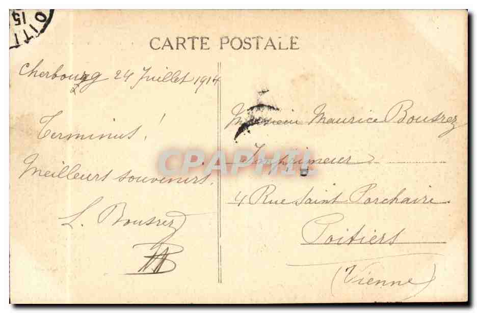 Cherbourg CPA Ses environs Jobourg L'entree des grottes — Verso