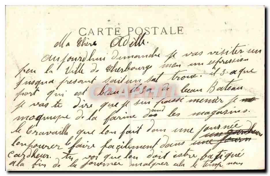 Cherbourg CPA J'avais resolu de renouveller a Cherbourg les merveilles de l'Egypte (Egypt) Statue Napoleon — Verso