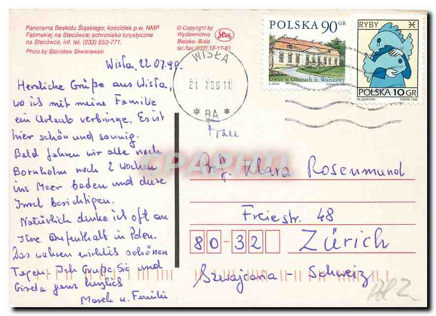 CPA Beskidy Przelecz Kubalonka Stecowka Pietraszonka  — Rückseite