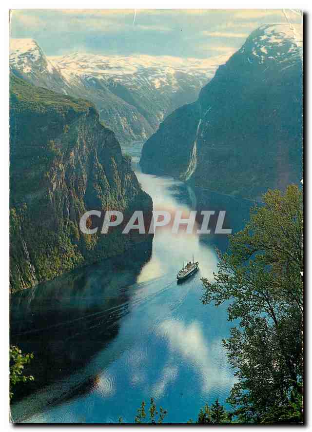 CPA Norge Geirangergjord mot Prekestolen og De syv sostre 