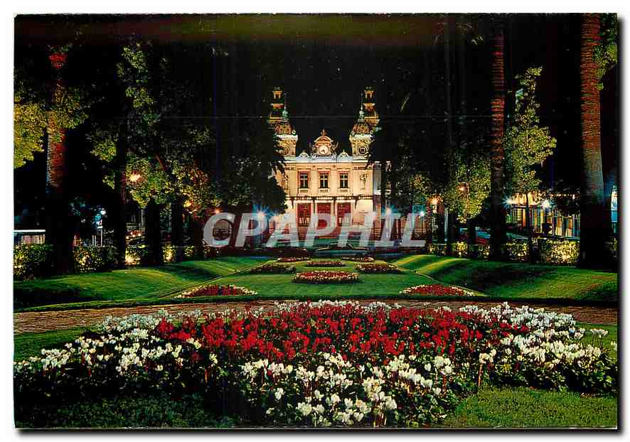 CPA Monte Carlo Le Casino et les jardins de nuit 