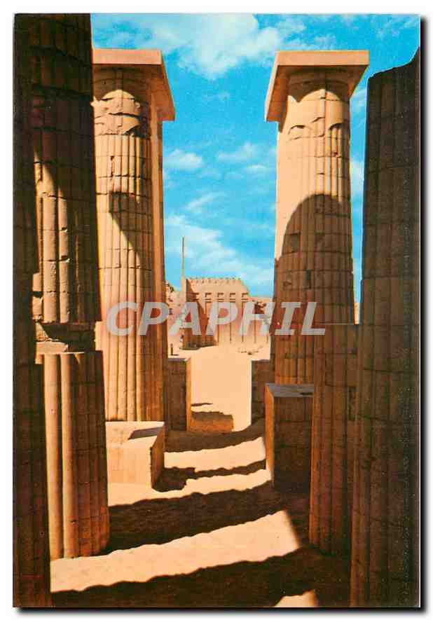 CPM Sakkara Colonnes cannelees et mur a redans avec frise de cobras 