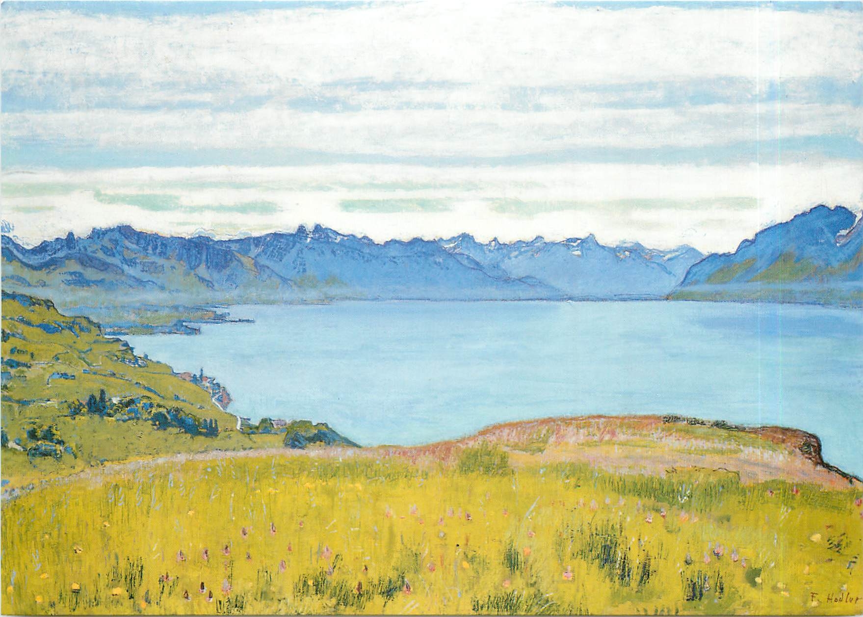 CPM Ferdinand Hodler 1853 1918 Landschaft am Genfer see 
