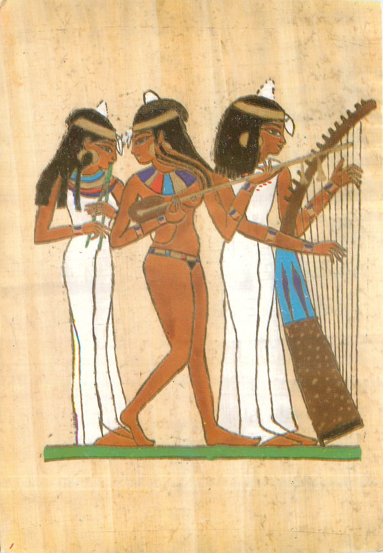Musiciennes — peinture murale du tombeau de Nakht, 1425 av. J.-C. — Lambelet & El Nassawi & Co.