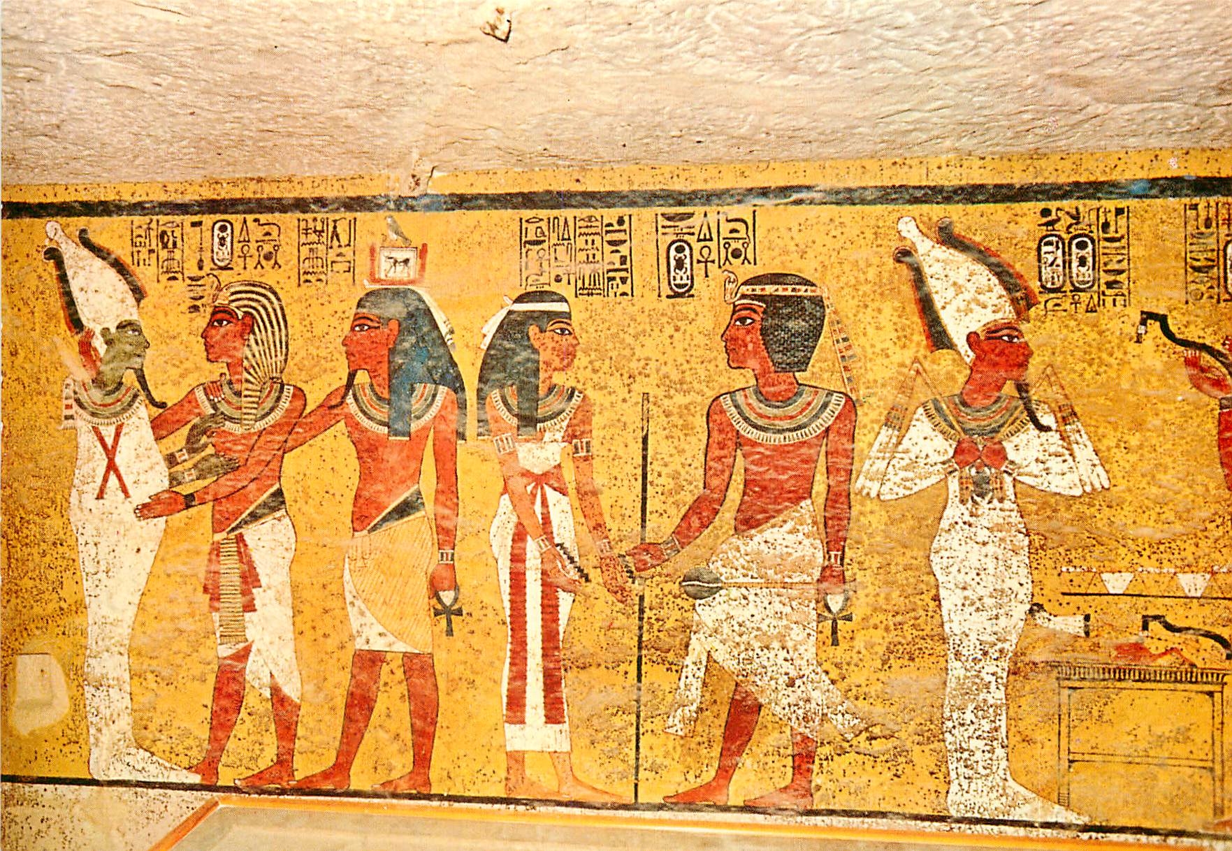 CPM Thebes Vallee des Rois Peintures dans le Tombeau de Tut Ankh Amon 