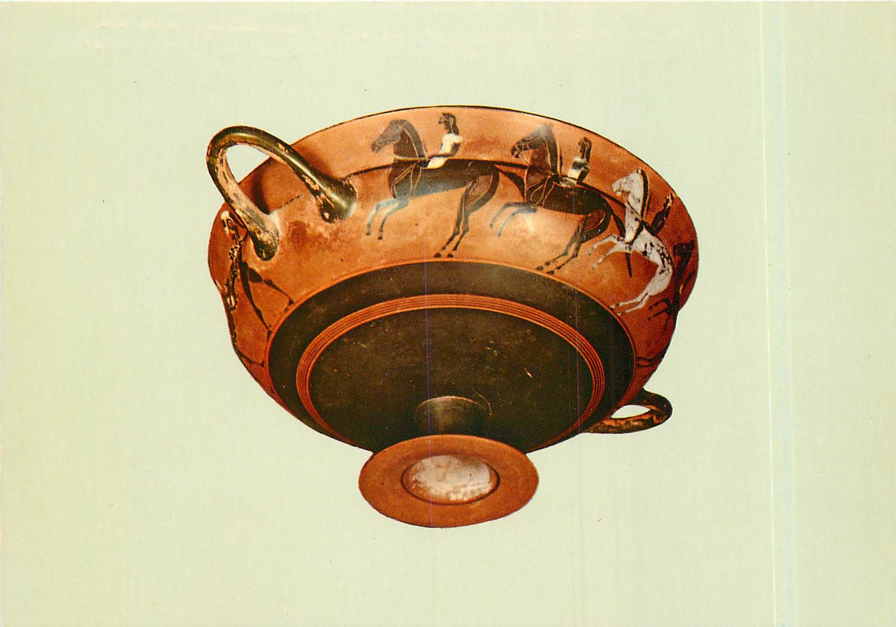CPM Musee de l'Ancienne Corinthe Kylix attique representant des cavaliers 