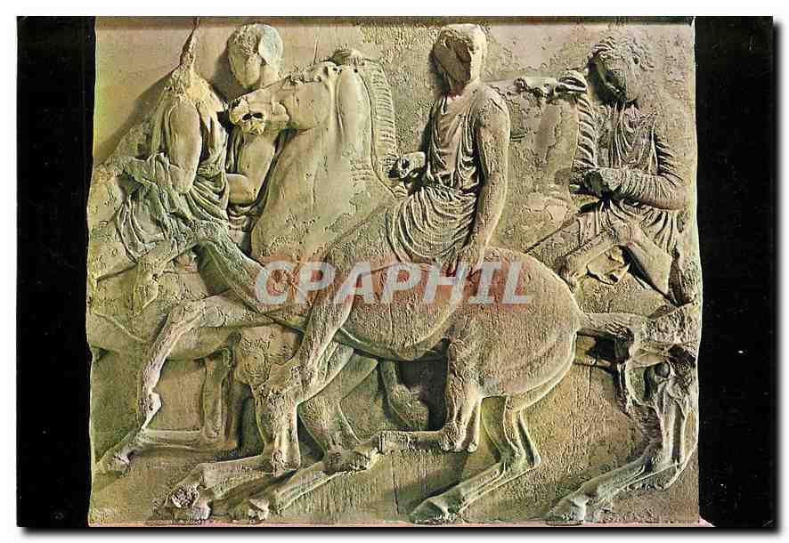 CPM Athenes Musee de l'Acropole Cavallier Cote Nord de la frize du Parthenon 