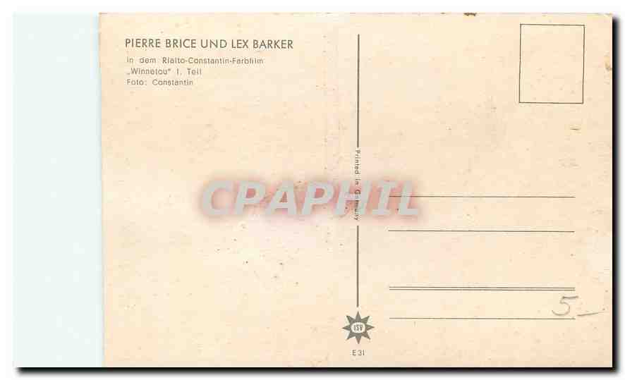 CPM Pierre Brice und Lex Barker in dem Riatto Constantin Farbfilm  — Back