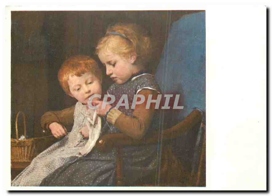 CPM Albert Anker 1831 1910 Die Strickstunde La lecon de tricotage 