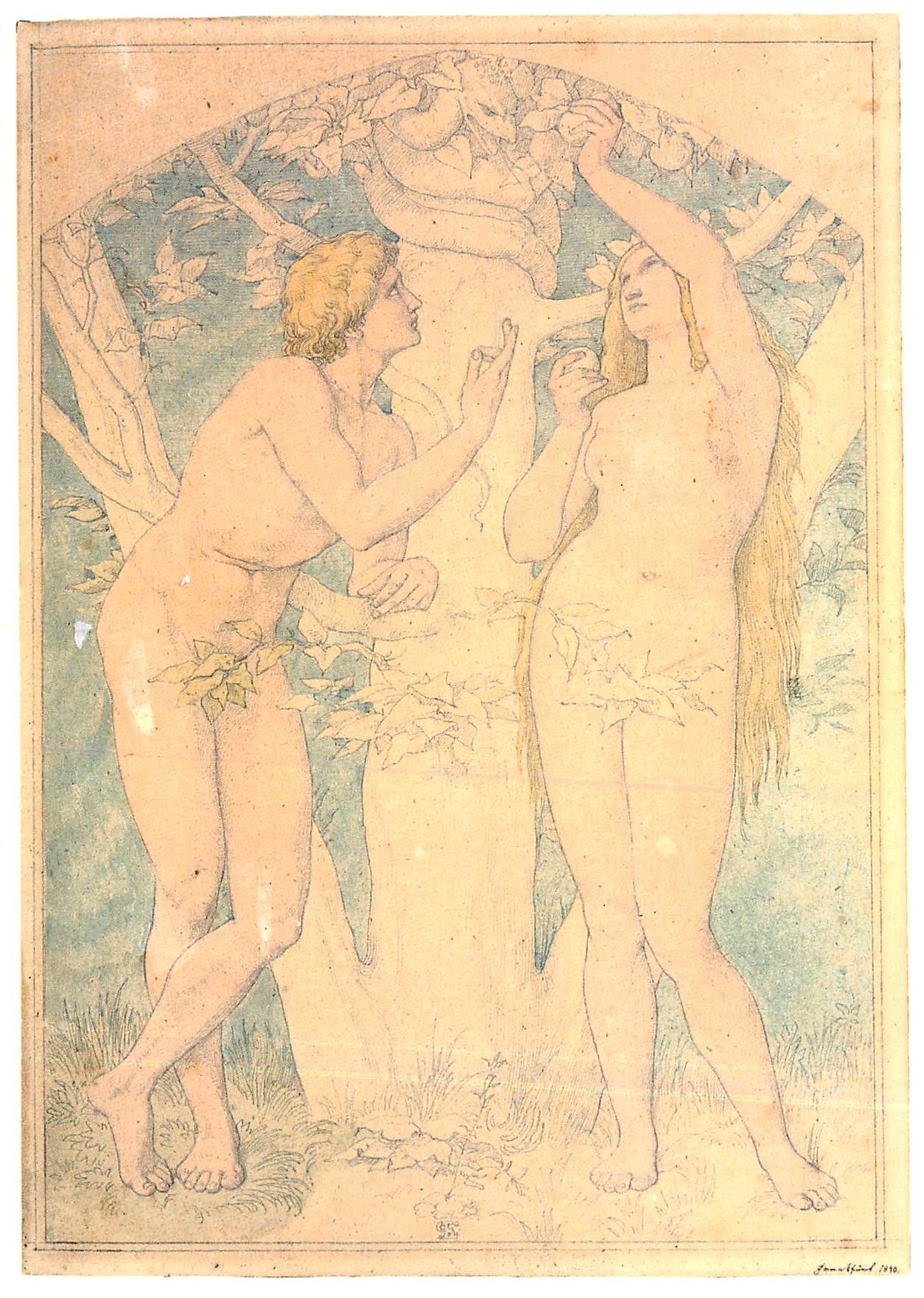 CPM Eduard von Steinle 1810 1886 Eva pfluckt die verbotene Frucht 