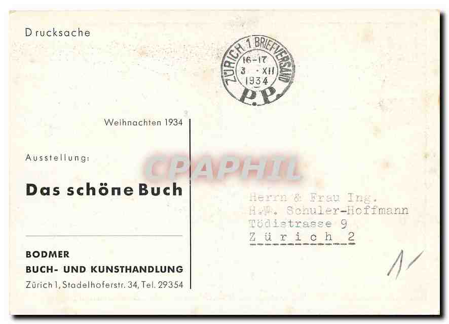 CPM Drucksache Weichnachten 1934  — Rückseite