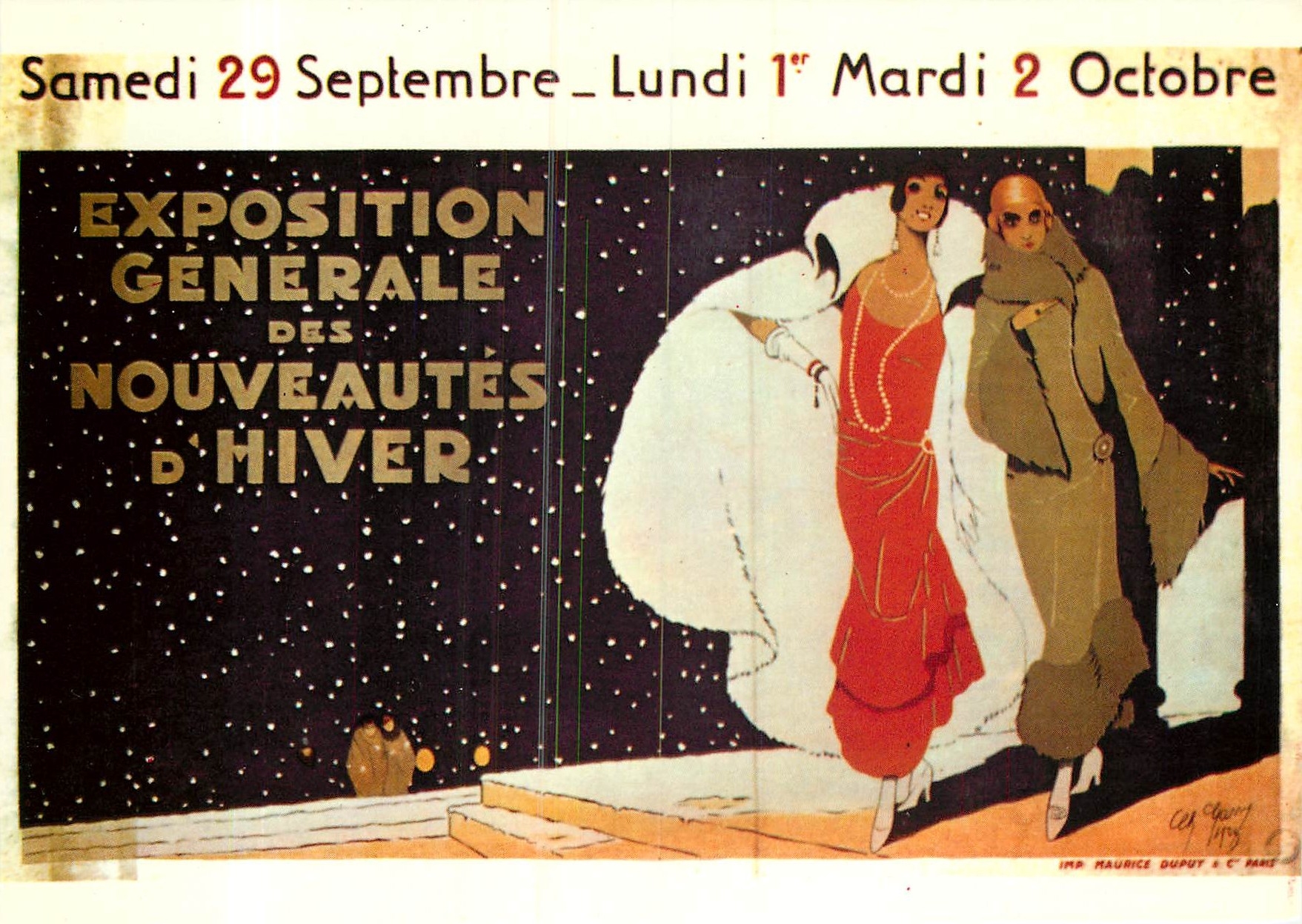 CPM Samedi 29 Septembre Lundi 1 Mardi 2 Octobre Exposition generale des Nouveautes d'Hiver