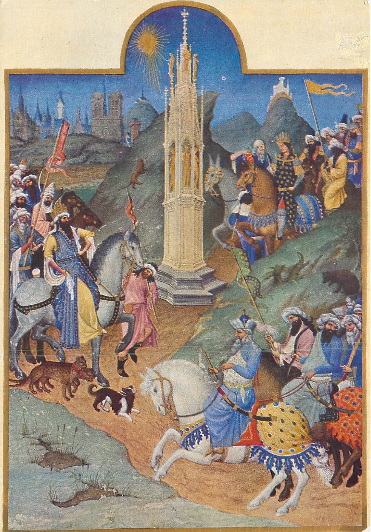 CPM Les tres riches heures du duc de Berry La rencontre des rois Mages 