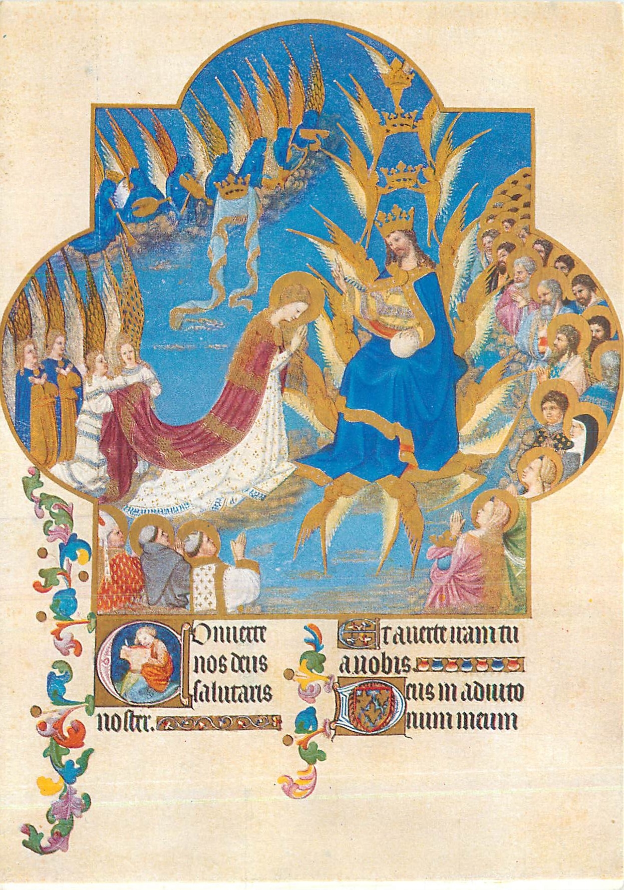 CPM Les tres riches heures du duc de Berry Le couronnement de la Vierge 