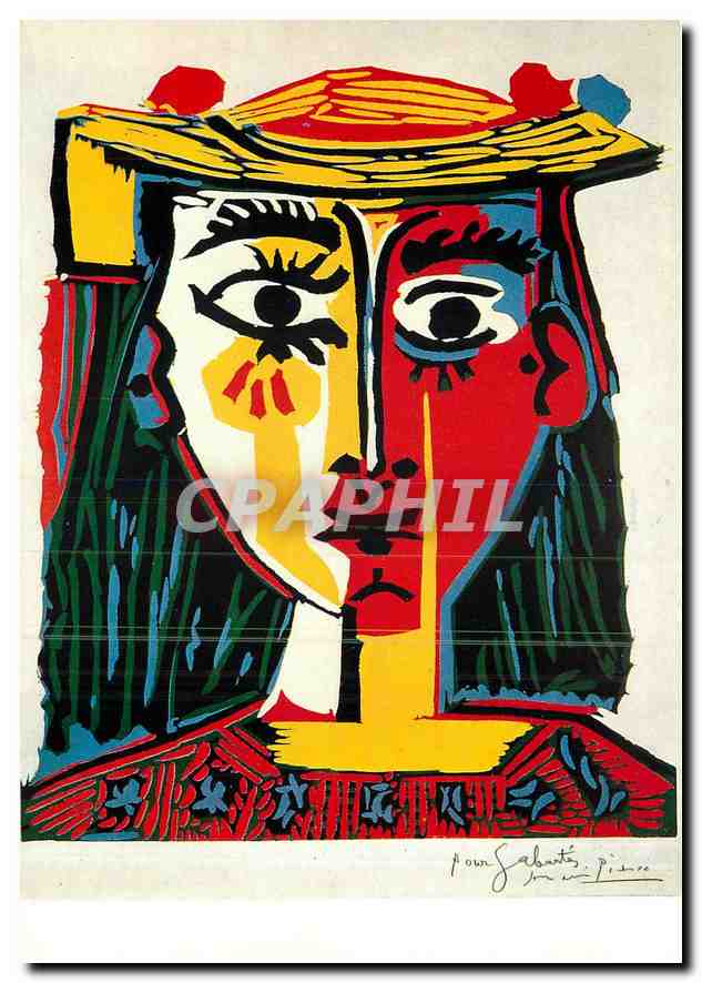CPM Pablo Picasso Bildnis einer Frau mit Hut 1962 
