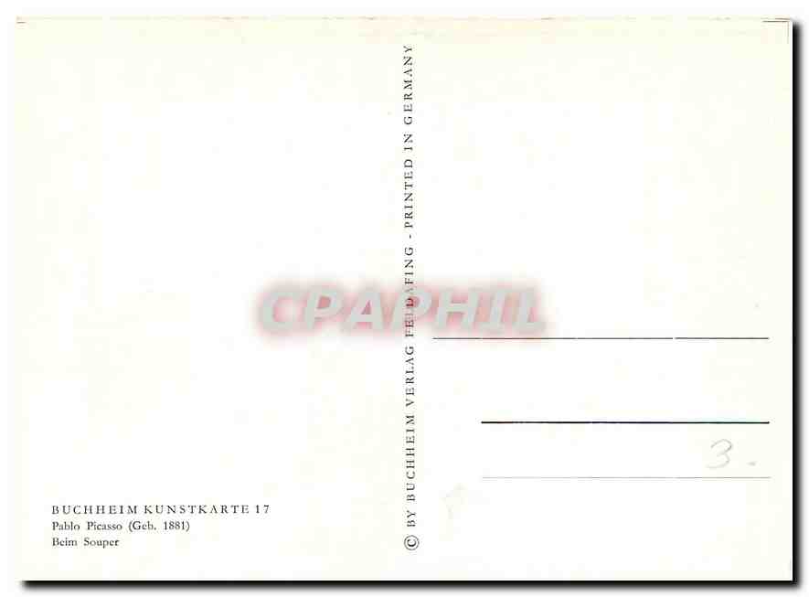 CPM Buccheim Kunstkarte Pablo Picasso 1881  — Verso