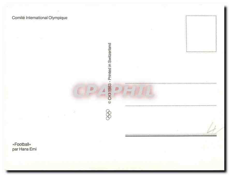 CPM Comite International Olympique Football par Hans Erni  — Rückseite