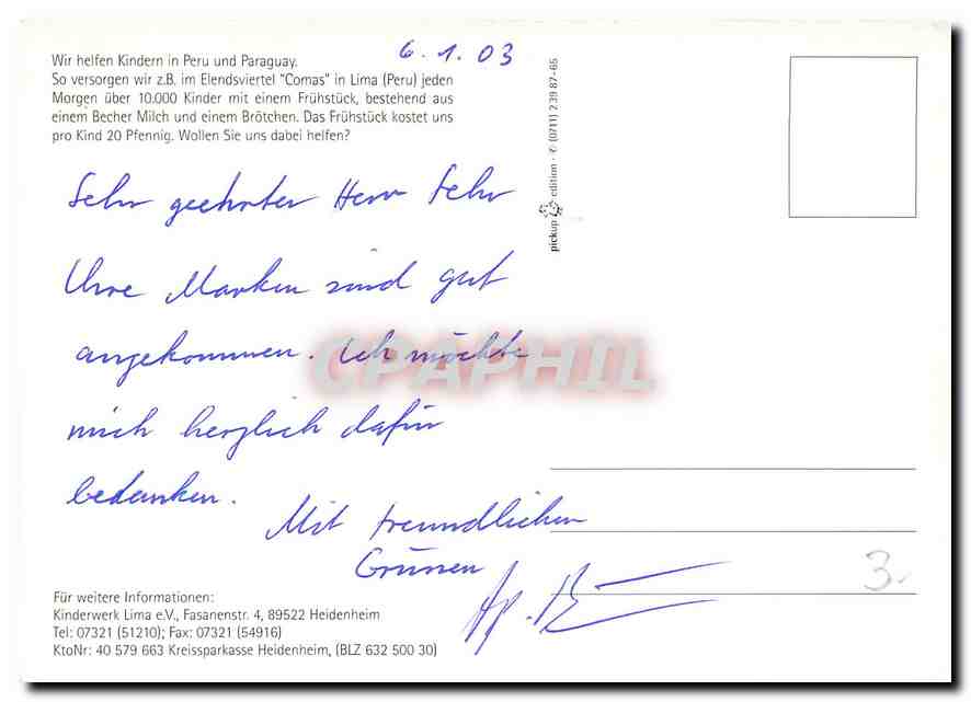 CPM Aus dem Elend in die Geborgenheit  — Rückseite