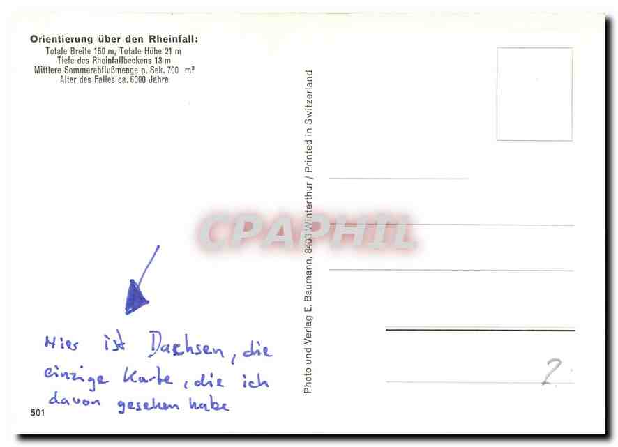 CPM Am Rheinfall Schweiz Orientierung uber den Rheinfall  — Back