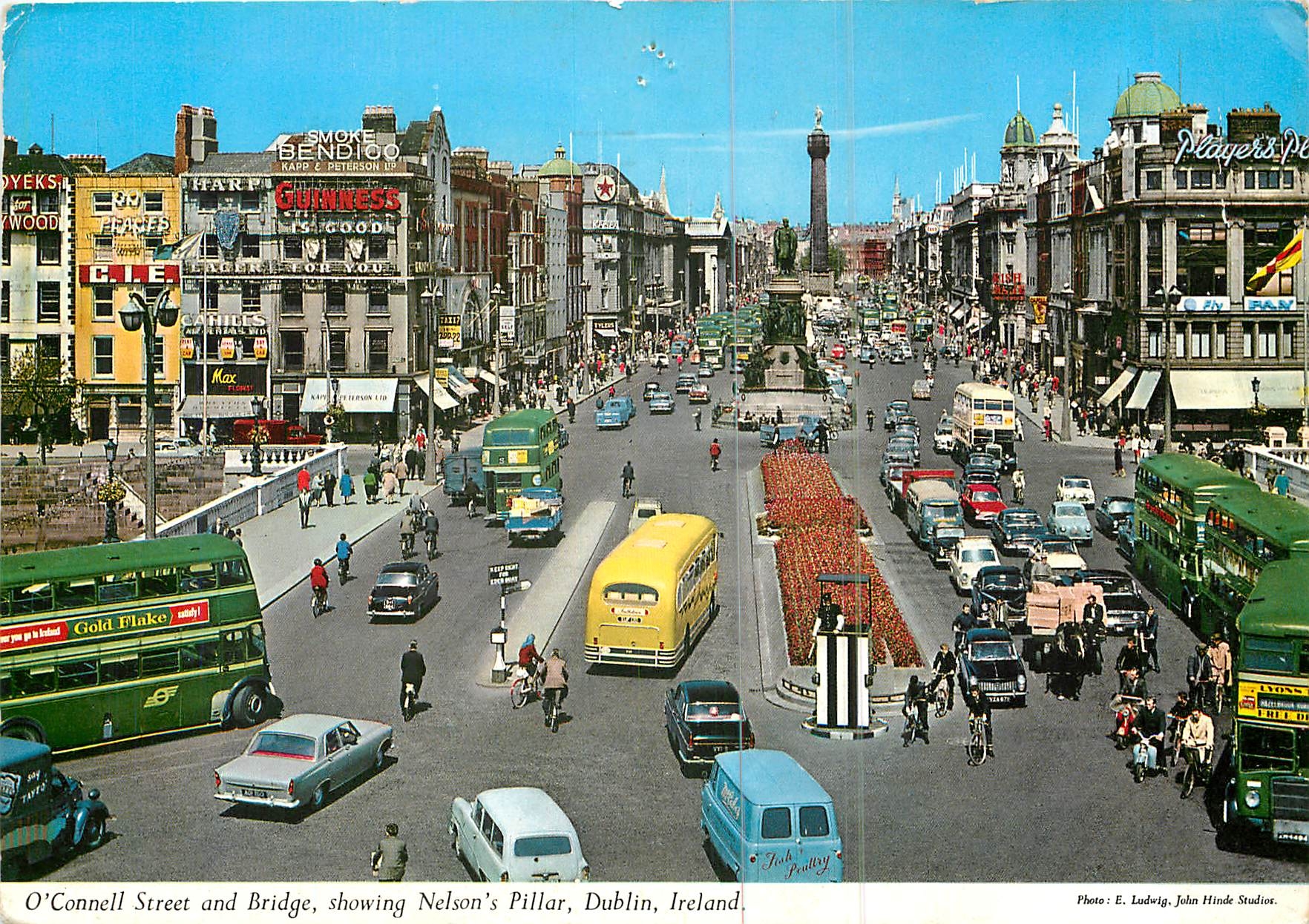 CPM O'Connell Street and Bridge showing Nelson's Pillar Dublin Ireland 