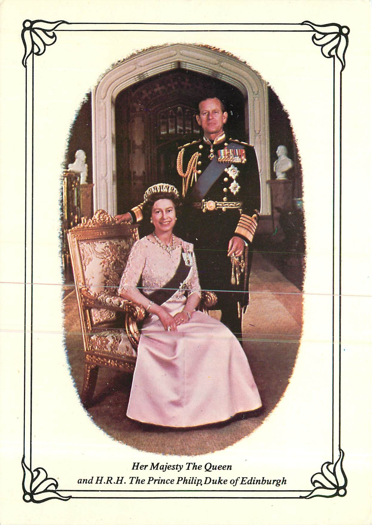 La Reine Elizabeth II et le Prince Philip, Duc d'Édimbourg — photo couleur — éditeur Colourmaster International