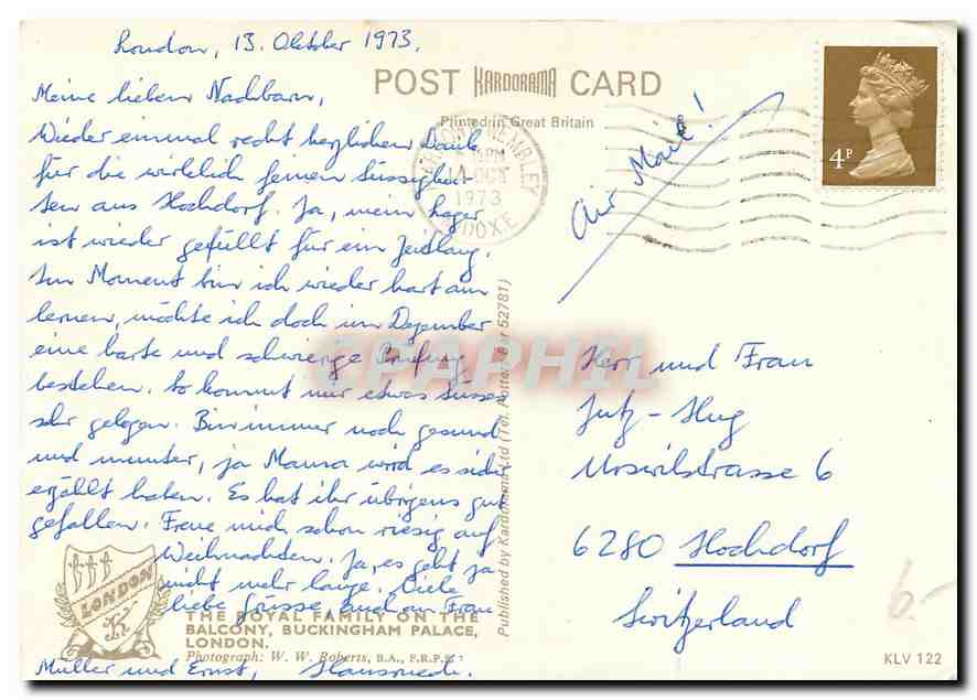 La Famille Royale sur le balcon, Palais de Buckingham, Londres — Kardorama Ltd. — Verso